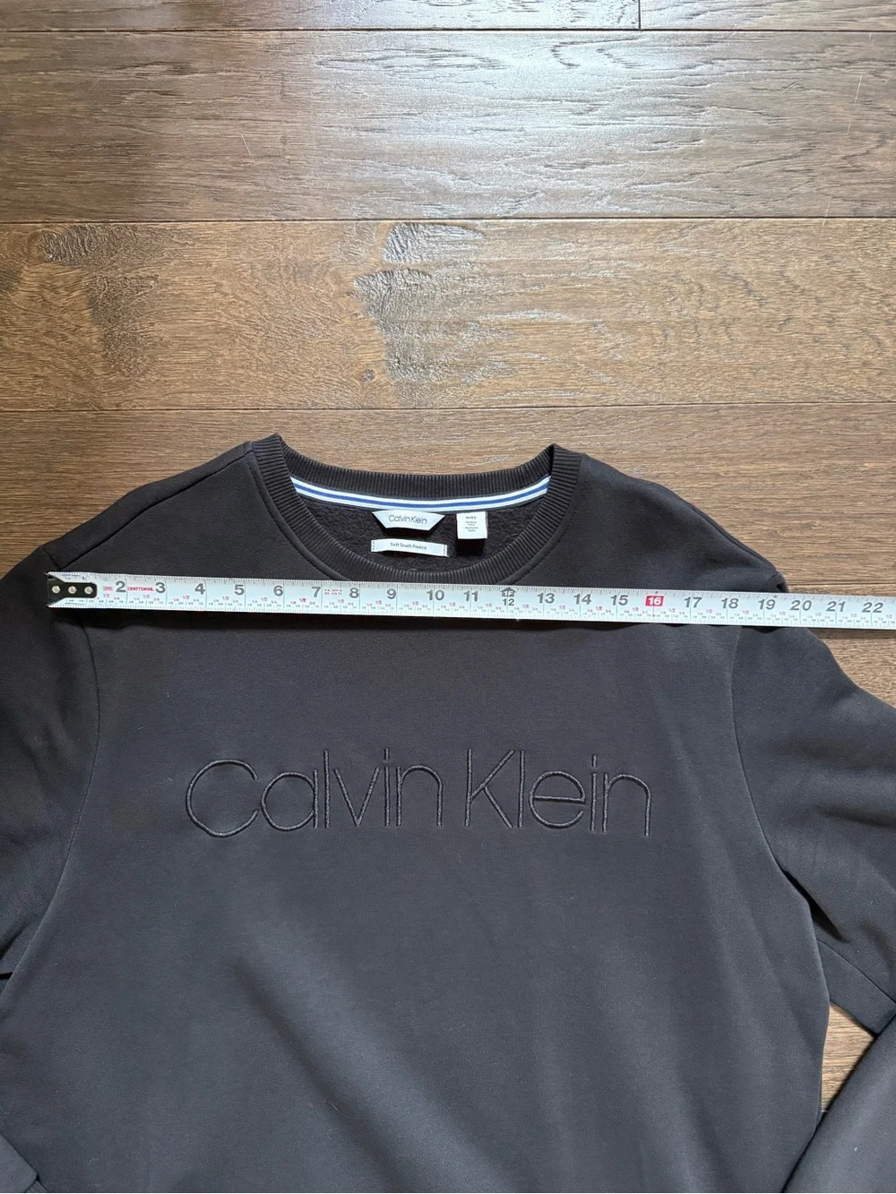 Calvin Klein Black Crewneck Sweatshirt with Embroidered Logo
